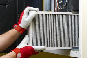 Replacing the filter in the central ventilation system. Replacing Dirty Air filter for home central air conditioning system. Change filter in rotary heat exchanger recuperator