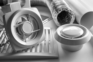 ventilation system components on white background side view